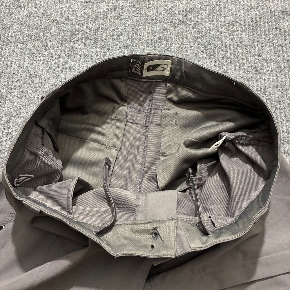 Alpine Design Womens Cargo Pants 12 Gray Zip-Off Convertible Roll Tab Outdoor - Picture 10 of 12